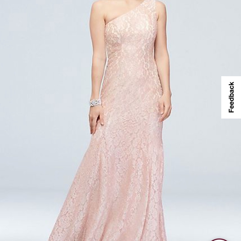 Sparkly Light Pink Lace Formal dress